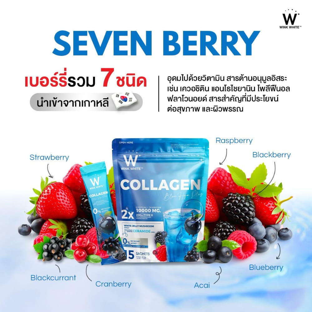 w collagen wink white blue pink วิ้งไวท์ คอลลาเจน วิงค์ไวท์ ผิวขาว กระจ่างใส ริ้วรอย ฝ้า กระ ปวด ข้อ เอ็น กระดูก เล็บ เส้นผม เซราไมด์ ไดเปปไทด์ ไตรเปปไทด์ ไฮโดร dipeptide tripeptide hydrolyzed ceramide