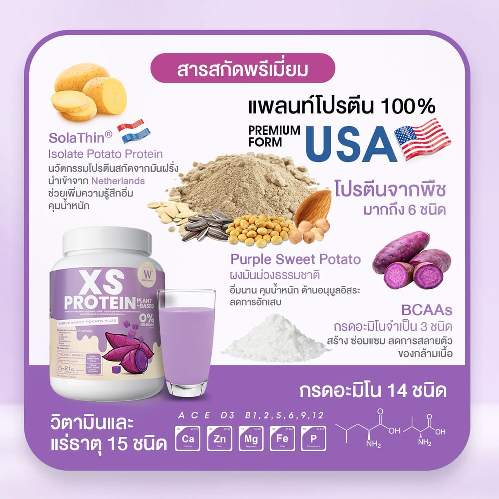 XS Protein Wink White เอ็กซ์เอส โปรตีน วิ้งไวท์ พืช plant วีแกน vegan วิงค์ไวท์