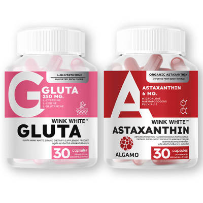 Astaxanthin แอสตาแซนทิน Gluta กลูต้า Wink White วิ้งไวท์ รวมโปร