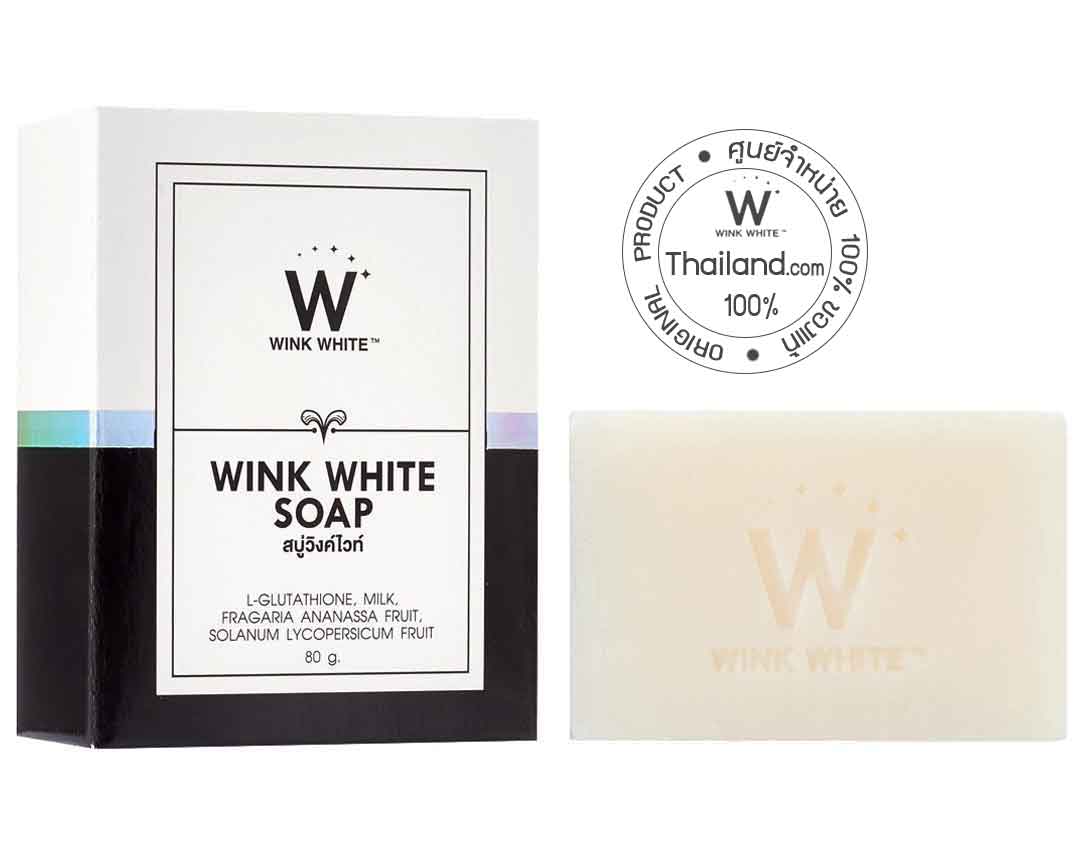 Wink White Soap สบู่วิ้งไวท์ ผสมกลูต้า บำรุงผิวกายกระจ่างสดใส ขนาด 80 g.