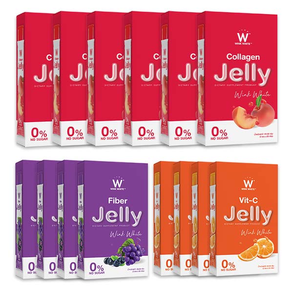 W Jelly Fiber + Collagen + Vit C เจลลี่ ไฟเบอร์ คอลลาเจน วิตซี