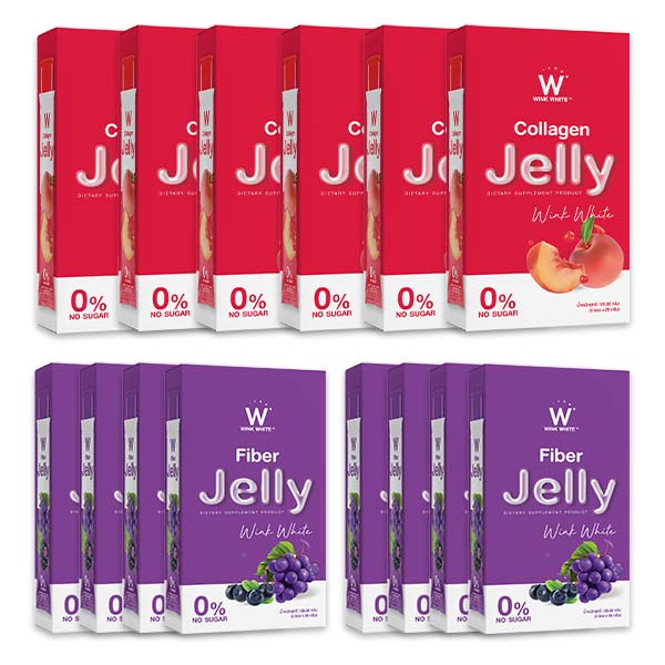 W Fiber Jelly + Collagen เจลลี่ ไฟเบอร์ คอลลาเจน