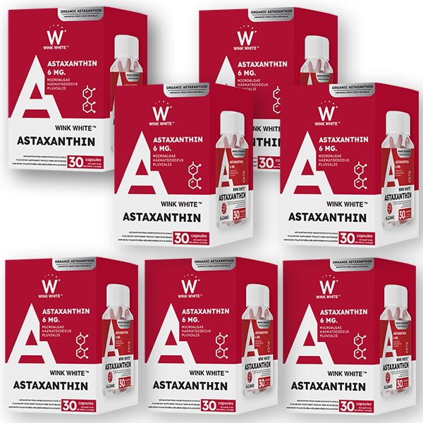 Astaxanthin แอสตาแซนทิน 6 mg. Wink White วิ้งไวท์ เสริมด้วย Q10 สาหร่ายแดงฮีมาโตคอกคัส x7